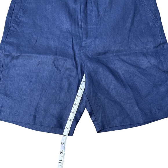 ZARA Men’s Navy Linen Shorts Size M NWT Lightweight Resortwear Summer Essential - Picture 5 of 7